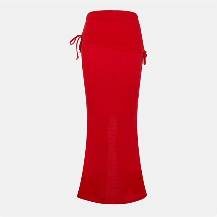 MISSY EMPIRE RUCHED FOLD OVER MAXI SKIRT