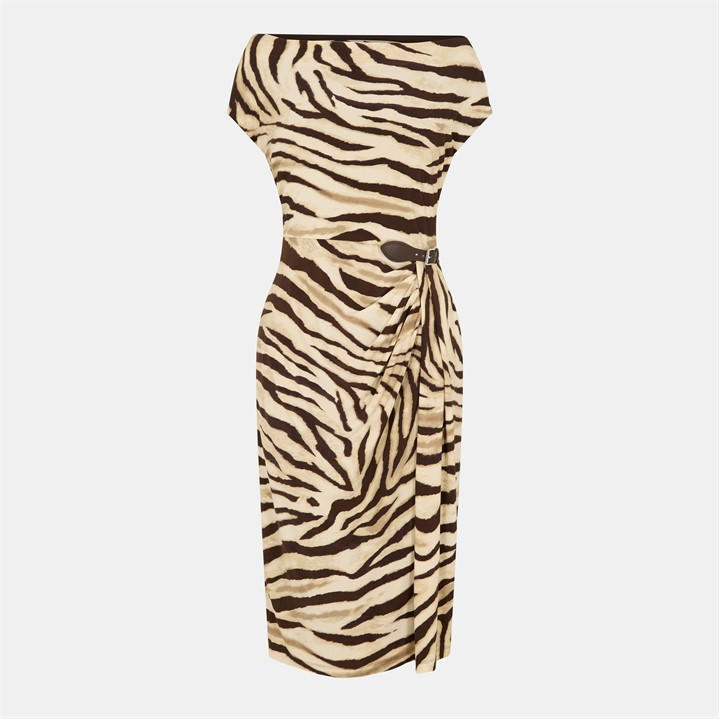 Lauren by Ralph Lauren Women's Real Leather Hullen A-Line Dress - Beige