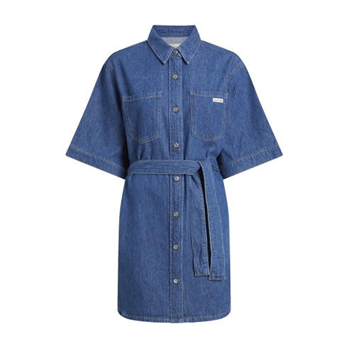 Calvin Klein Jeans - LINEN BOXY BELTED SHIRT DRESS