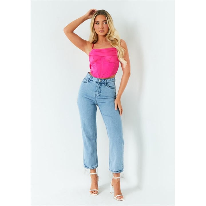 Missy Empire Women's Pink Corset Top Size 14
