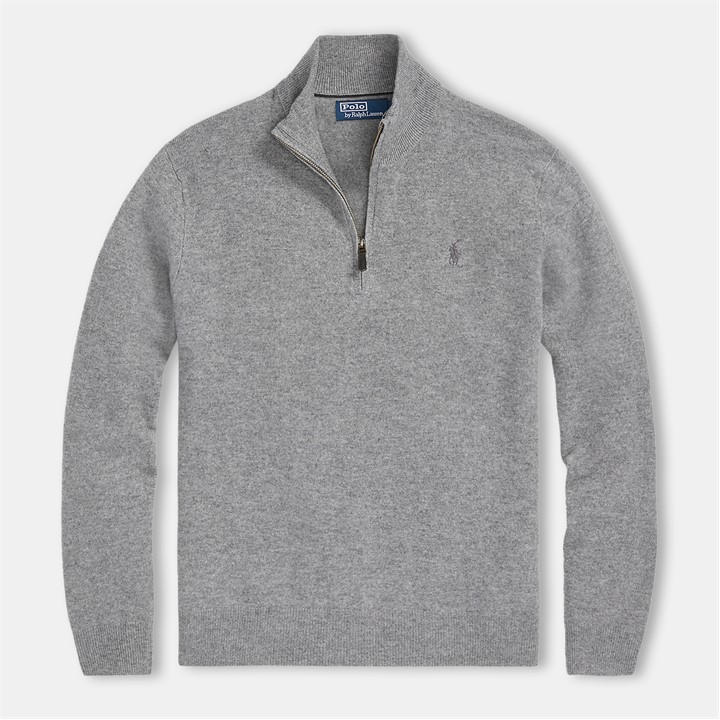 Polo Ralph Lauren Men's Grey Polo Loryelle Quarter Zip Sweater Extra Large