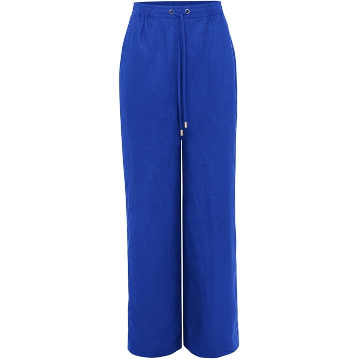 Phase Eight Lolita Drawstring Linen Trouser - Blue