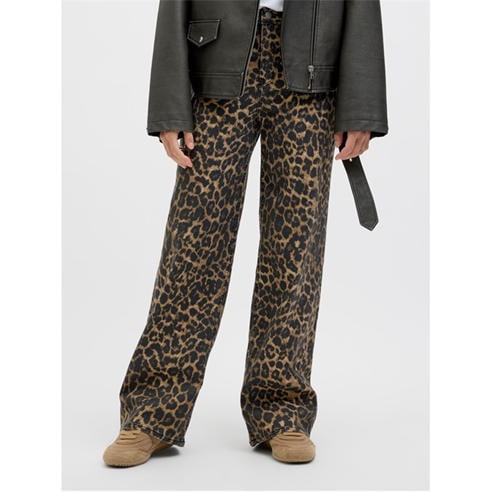 JJXX - Women's Tokyo Leopard Wide Leg Jeans