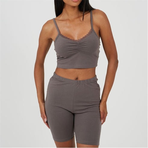 Brave Soul - Womens Strappy Vest & Shorts Lounge Set