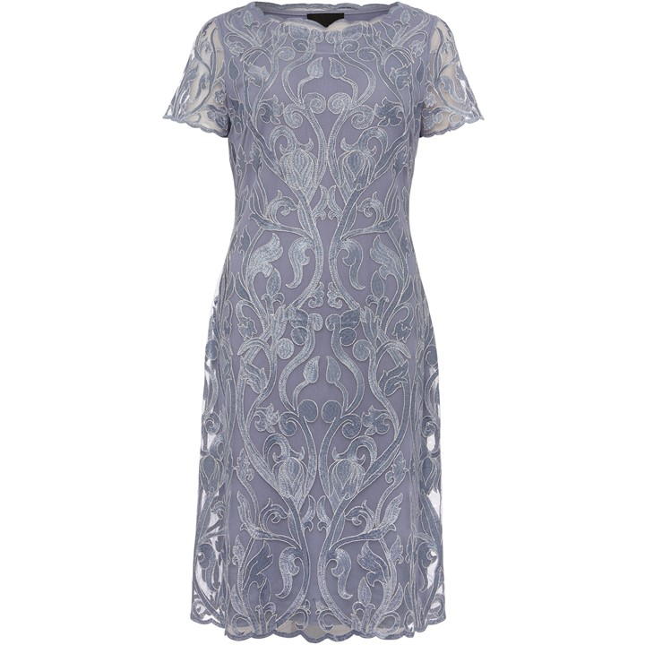 Phase Eight Bea Embroidered Dress - Blue