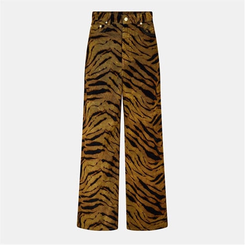 GANNI - Women's Zebra Denim Wide Leg Jeans