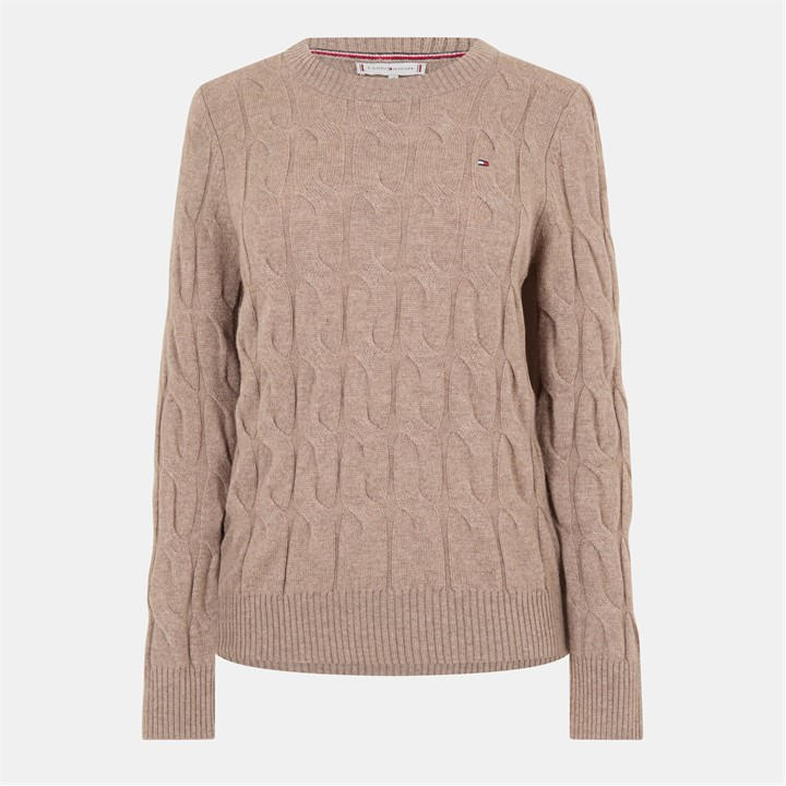 Tommy Hilfiger Women's Grey Tommy Cable Cr Swt Ld54 Size 10