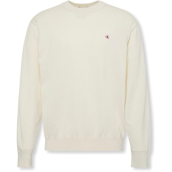 Calvin Klein Jeans Men's White Ckj Monogram Jumper Sn54 Medium