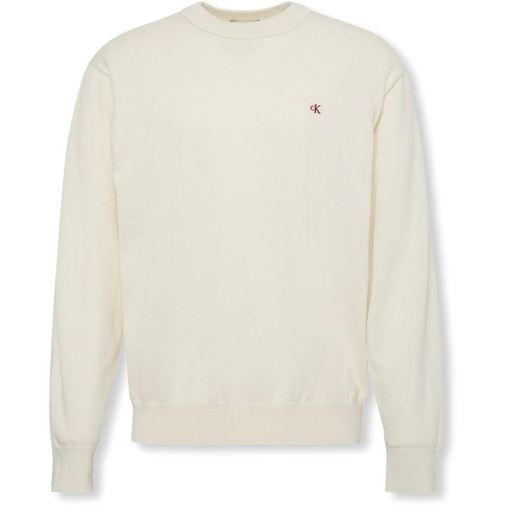 Calvin Klein Jeans Men's White Ckj Monogram Jumper Sn54 Medium
