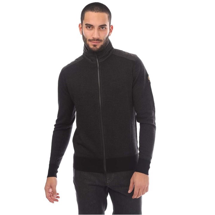 Belstaff Men's Black Kelby Zip Cardigan Small