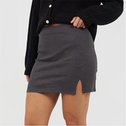 Brave Soul - Womens Mini Skirt with Split Hem Detail
