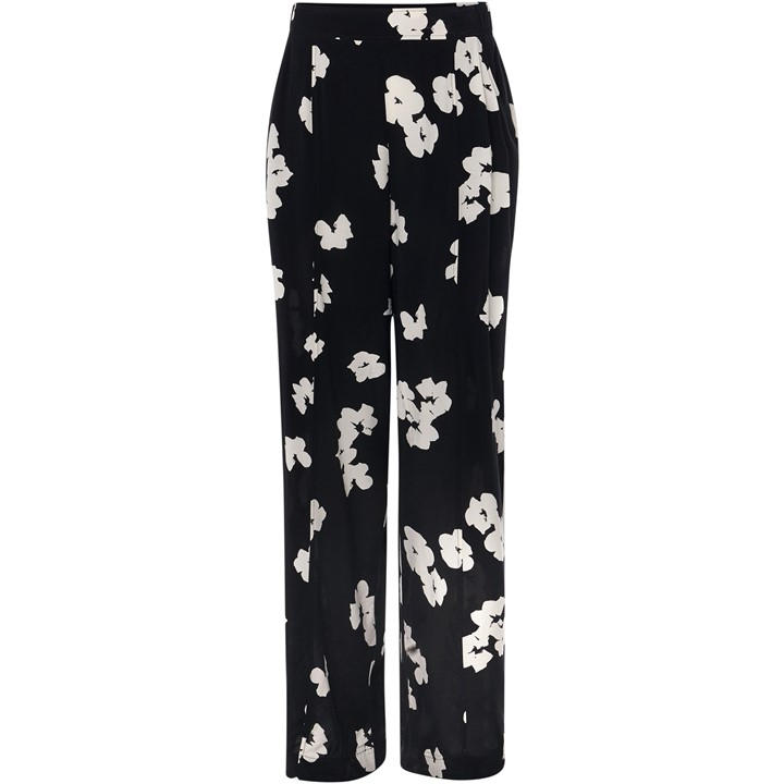 Phase Eight Rae Floral Wide Leg Trouser - Black