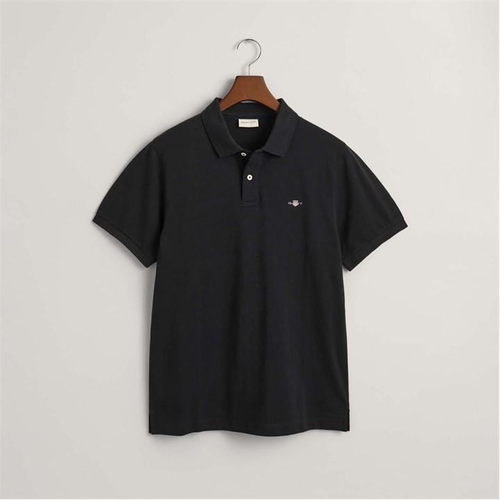 Gant Embroidered Archive Shield Polo Shir In Black