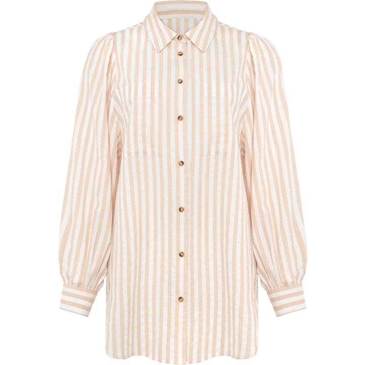 Phase Eight Vixen Stripe Collared Blouse - Orange