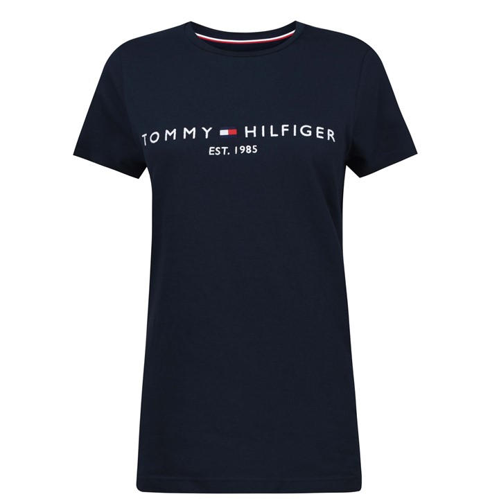 Tommy Hilfiger Men's Blue Core Logo T-Shirt Small