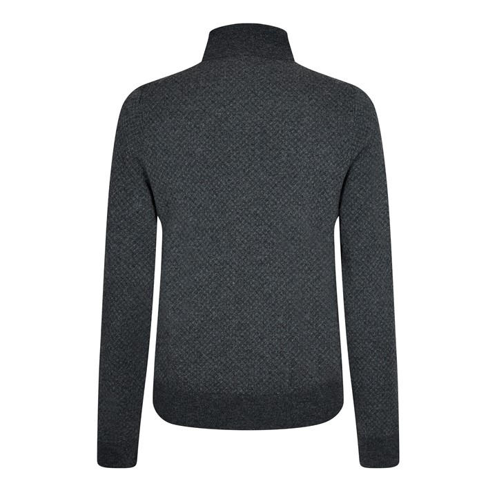 Black 001 - Boss - Quarter-Zip Knitted Cotton Sweater