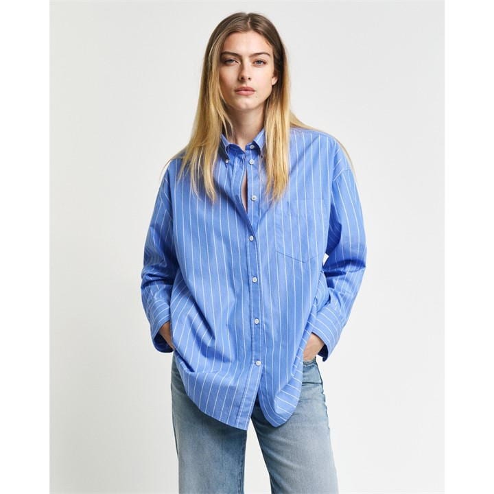 Gant Os Striped Poplin Bd Shirt Clear Sk