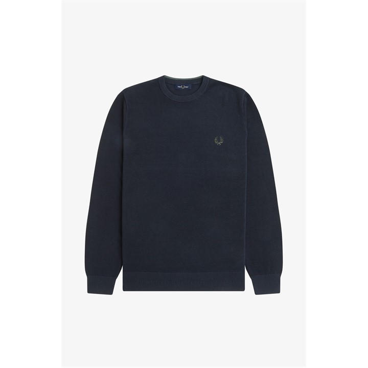 Fred Perry Men's Blue Fred Pique Jumper Sn61