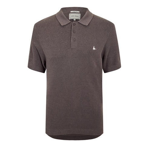 Jack Wills - Men's Knitted Short Sleeve Polo Shirt