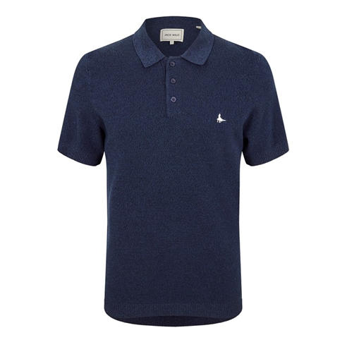 Jack Wills - Men's Knitted Short Sleeve Polo Shirt