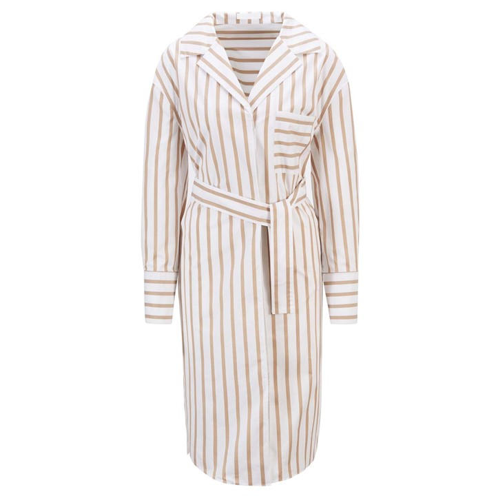 Boss Women's Beige C_disso Dress Size 14