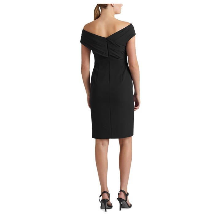 Lauren by Ralph Lauren Irene Off The Shoulder Cocktail Dress Black