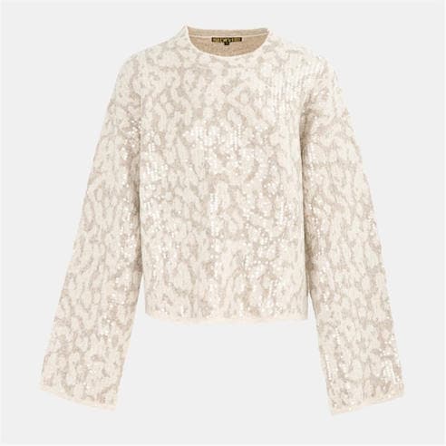 Biba - Women's Leopard Print Long-Sleeve Crew-Neck Jumper
