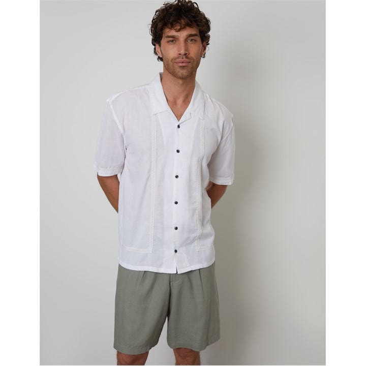 Threadbare Men's White Sht Ss Rallie Large