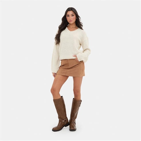 I Saw It First - Suede Mini Skirt