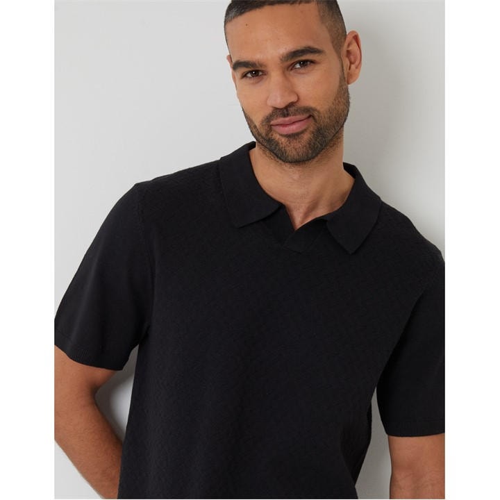Threadbare Sny Bank Polo In Black