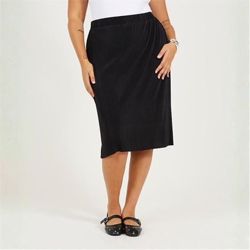 Brave Soul - Womens Plus Size Plisse Midi Skirt