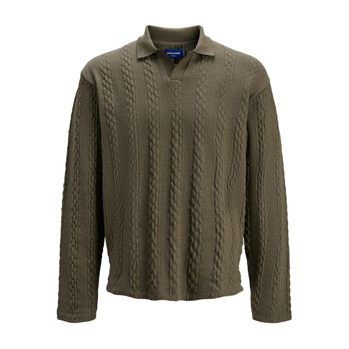Jack And Jones Men's Multi Cable Ls Polo 2XL
