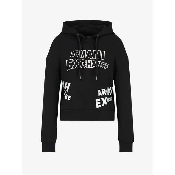 Armani Exchange Women's Black Pullover Hoodie Extra Small