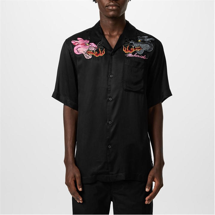 MAHARISHI DUAL PANTHER CAMP COLLAR SHIRT