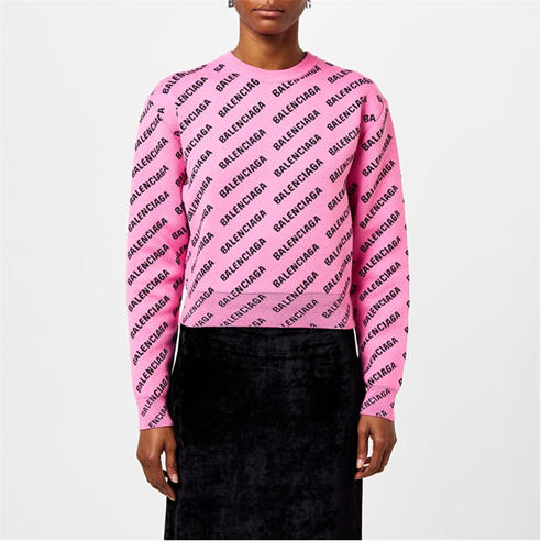 BALENCIAGA - Logo Jacquard Cotton-Blend Crewneck Jumper