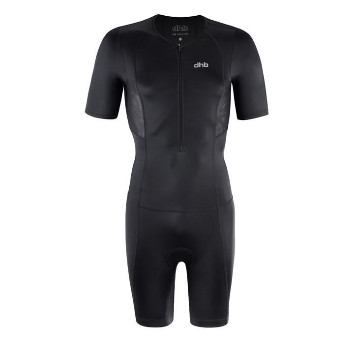 Dhb Men's Black Hydron Short Sleeve Tri Suit Medium