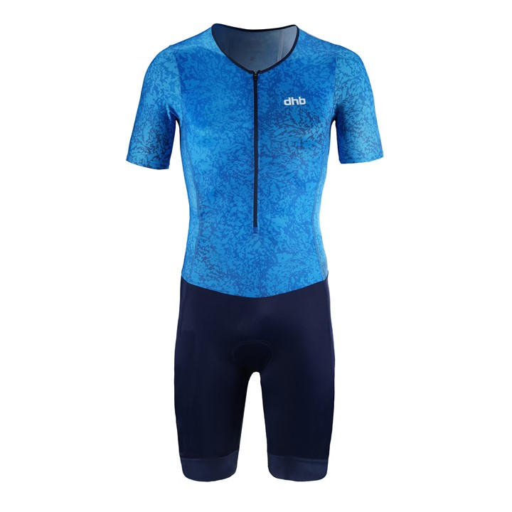 Dhb Men's Blue Hydron Short Sleeve Tri Suit Medium