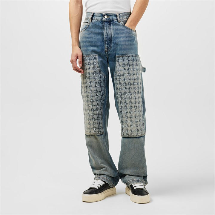 AMIRI MONOGRAM-DEBOSSED STRAIGHT JEANS