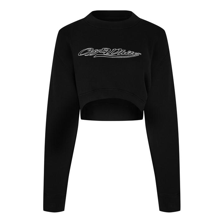 Off-white Bling Cropped Sweatshirt In Black
