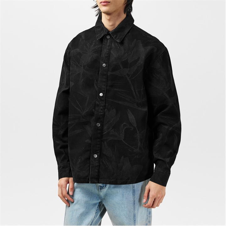 DAILY PAPER APER FLORAL LASER DENIM SHIRT