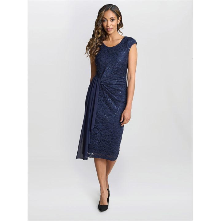 Gina Bacconi Women's Everlee Lace Shift Dress - Blue