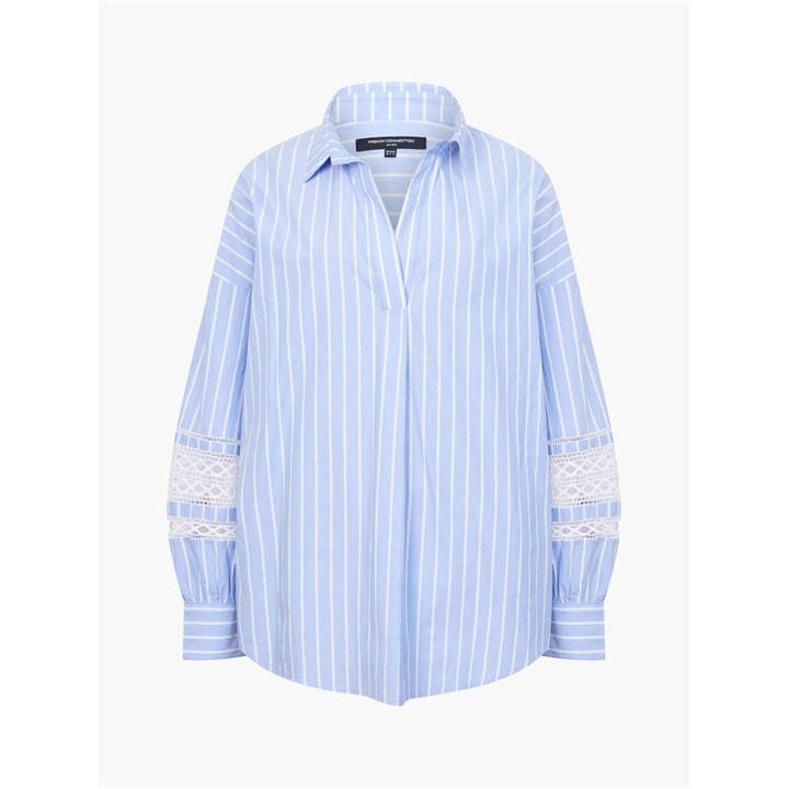 FRENCH CONNECTION AMBRIA STRIPE EMBROIDERED S