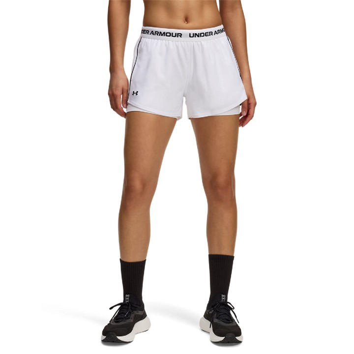 Under Armour Tech Play Up 2-in-1 Shorts In White