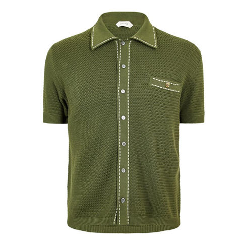 VERSACE - Men's Knitted Short Sleeve Polo Shirt