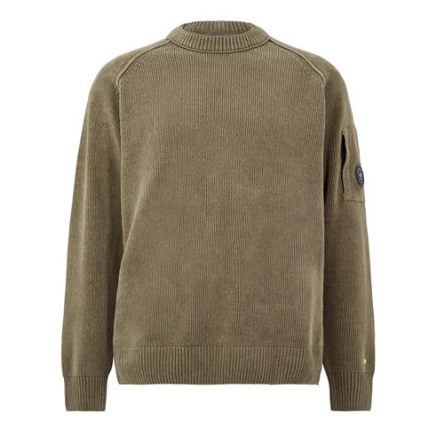 CP COMPANY - Men's Chenille Cotton Crew-Neck Jumper
