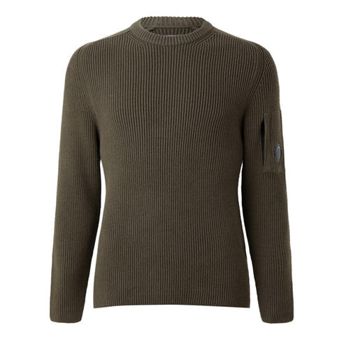CP COMPANY - Men's Full-Rib Crew Cotton Long-Sleeve Jumper