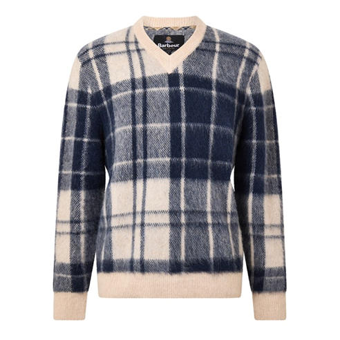 Barbour - Men's Hunham Modern Heritage Tartan Wool V-Neck Jumper