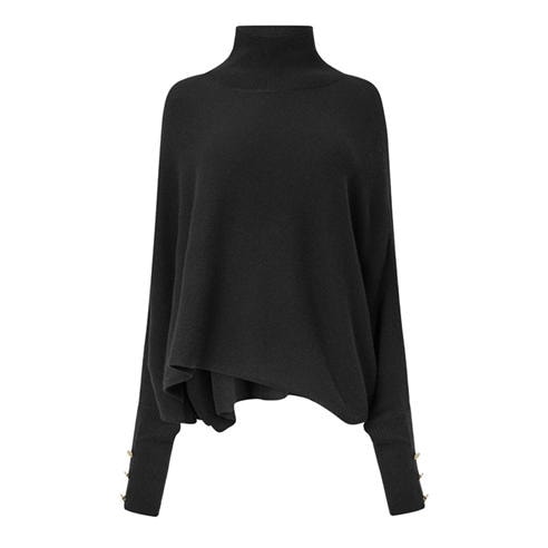 BARBOUR INTERNATIONAL - Women's Lilah Wool Funnel-Neck Oversized-Fit Jumper