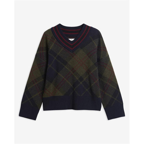 Barbour - Women's Shae Fine-Knit Wool Long-Sleeve V-Neck Jumper