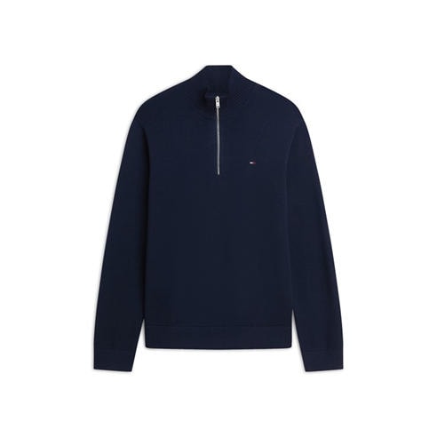 Tommy Jeans - Men's Essential Light Cotton Funnel-Neck 1/4-Zip Slim-Fit Knitted Top